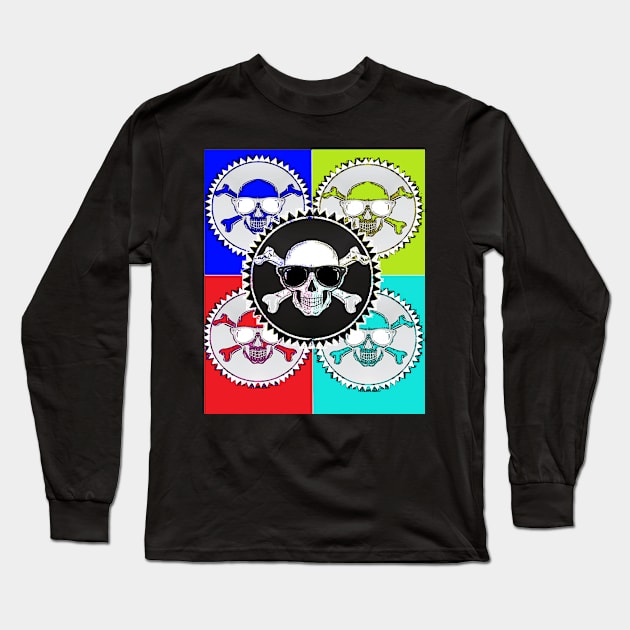 tattoo skull punk skateboard gothic pirate pop art rebel design Long Sleeve T-Shirt by LowEndGraphics